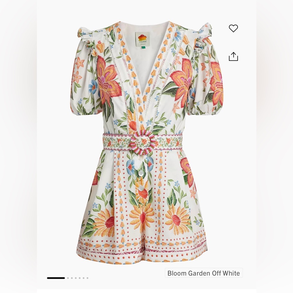 Farm Rio Garden Bloom Romper Brand New With Tags